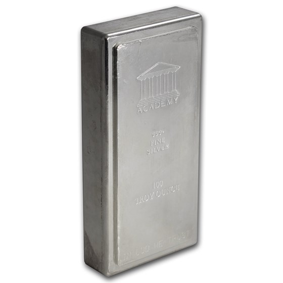 100 oz Silver Bar - Academy (Stackable) 100 oz Silver Bar - Academy (Stackable)